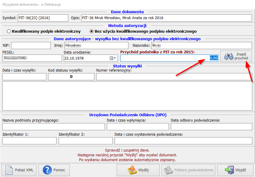 e deklaracje wysylka bez podpisu 2015