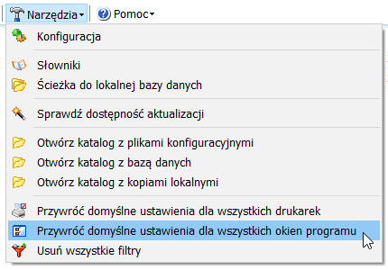 przywracanie domyslnych ustawien okien