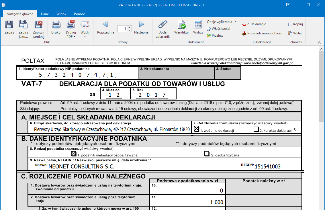 dostawa poza terytorium kraju rejestr vat 7