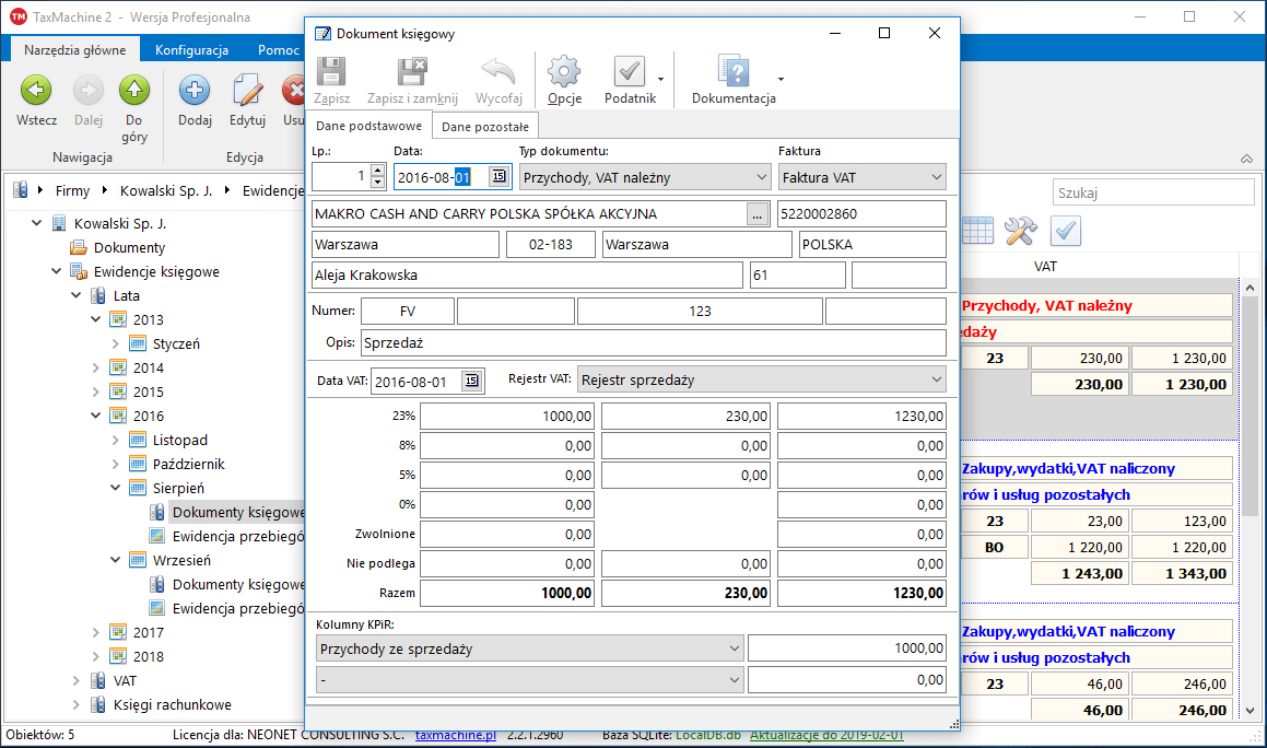 dokument ksiegowy sprzedaz